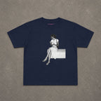 Gelato Hour Baby Tee in Navy, flat lay