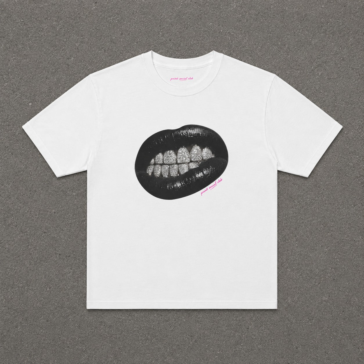 Grrr Baby Tee in White, flat lay