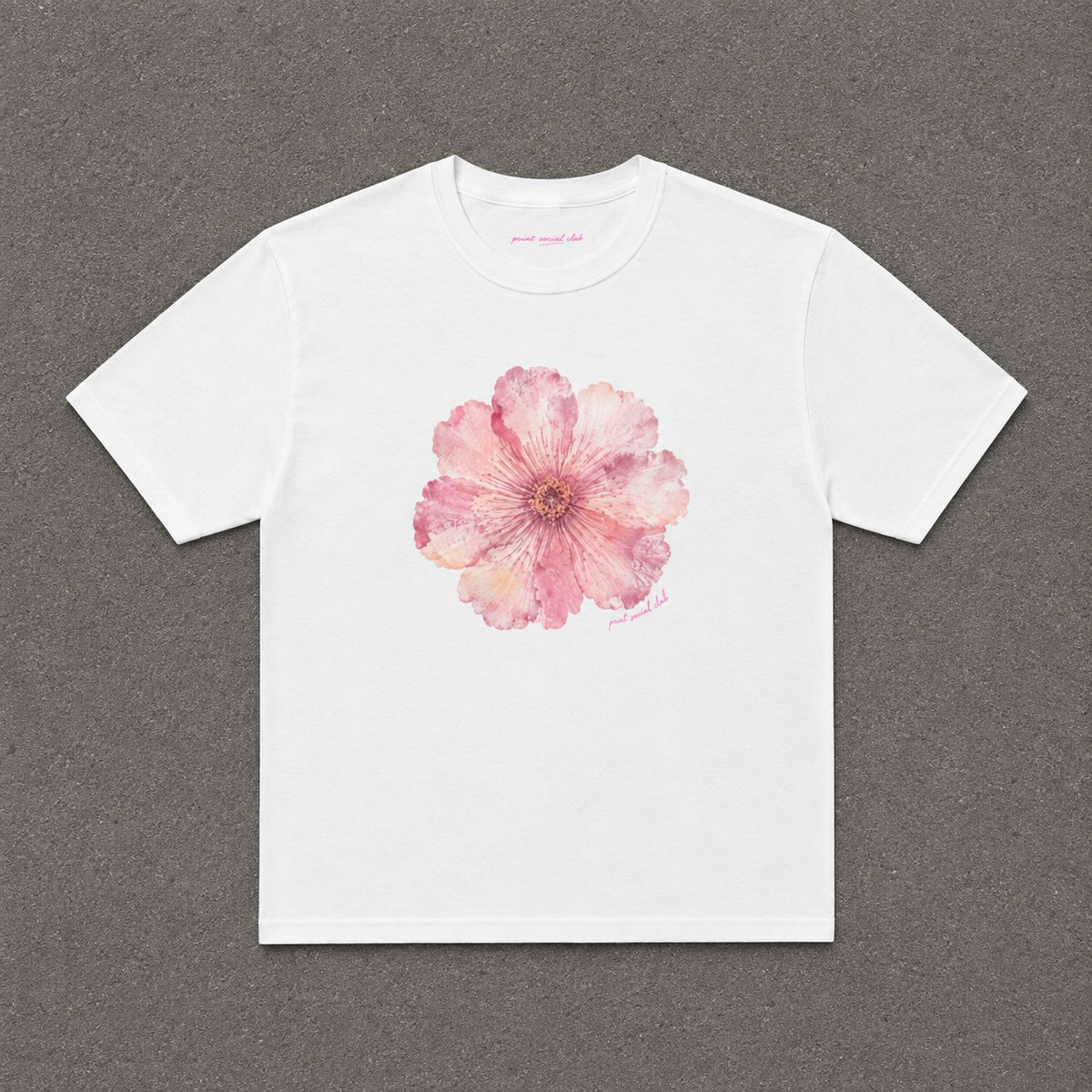 He Sent Flowers Baby Tee in White, flat lay