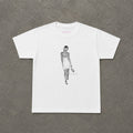 Heels in Hand Baby Tee in White, flat lay