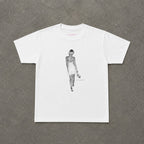 Heels in Hand Baby Tee in White, flat lay