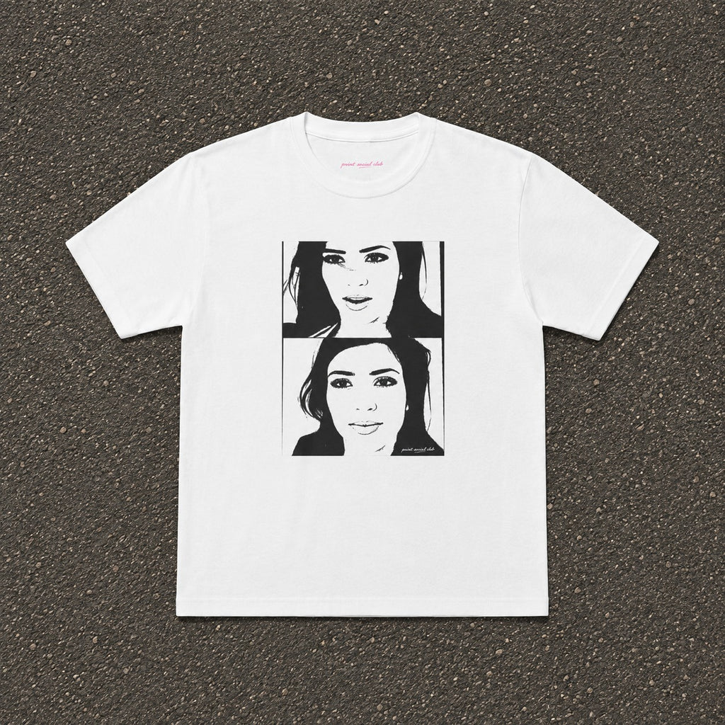 Kim2016 Baby Tee in White, flat lay