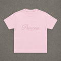 Pink Princess Baby Tee in Light Pink, flat lay