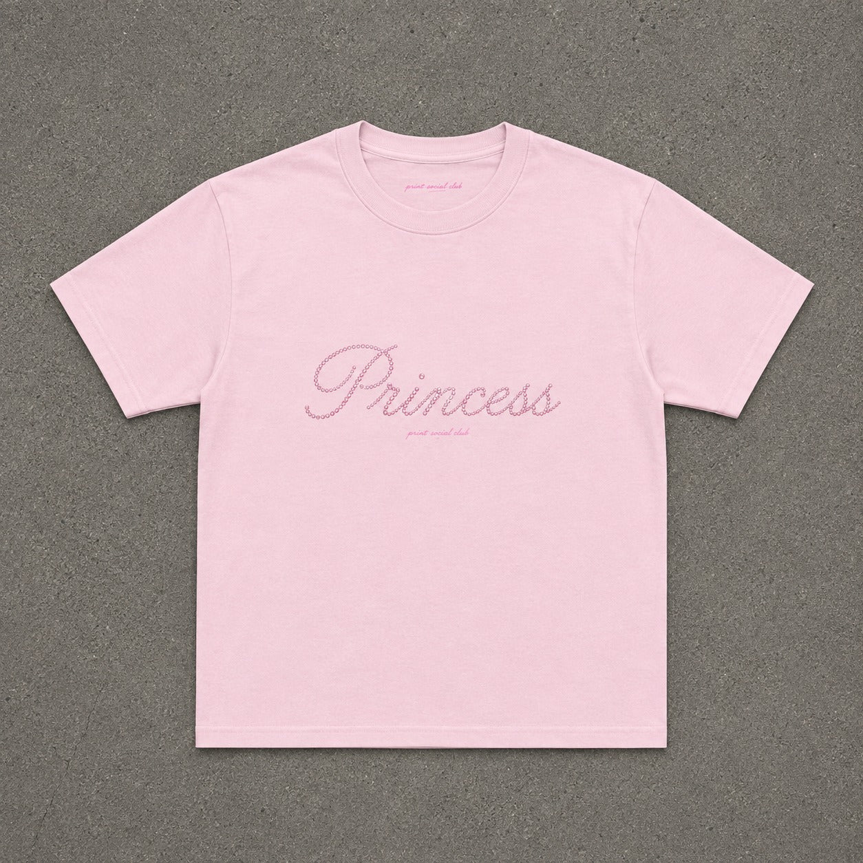 Pink Princess Baby Tee in Light Pink, flat lay