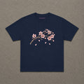 Sakura Baby Tee in Navy, flat lay