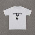 Save Wild Monkeys Baby Tee in Ash, flat lay
