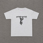 Save Wild Monkeys Baby Tee in Ash, flat lay