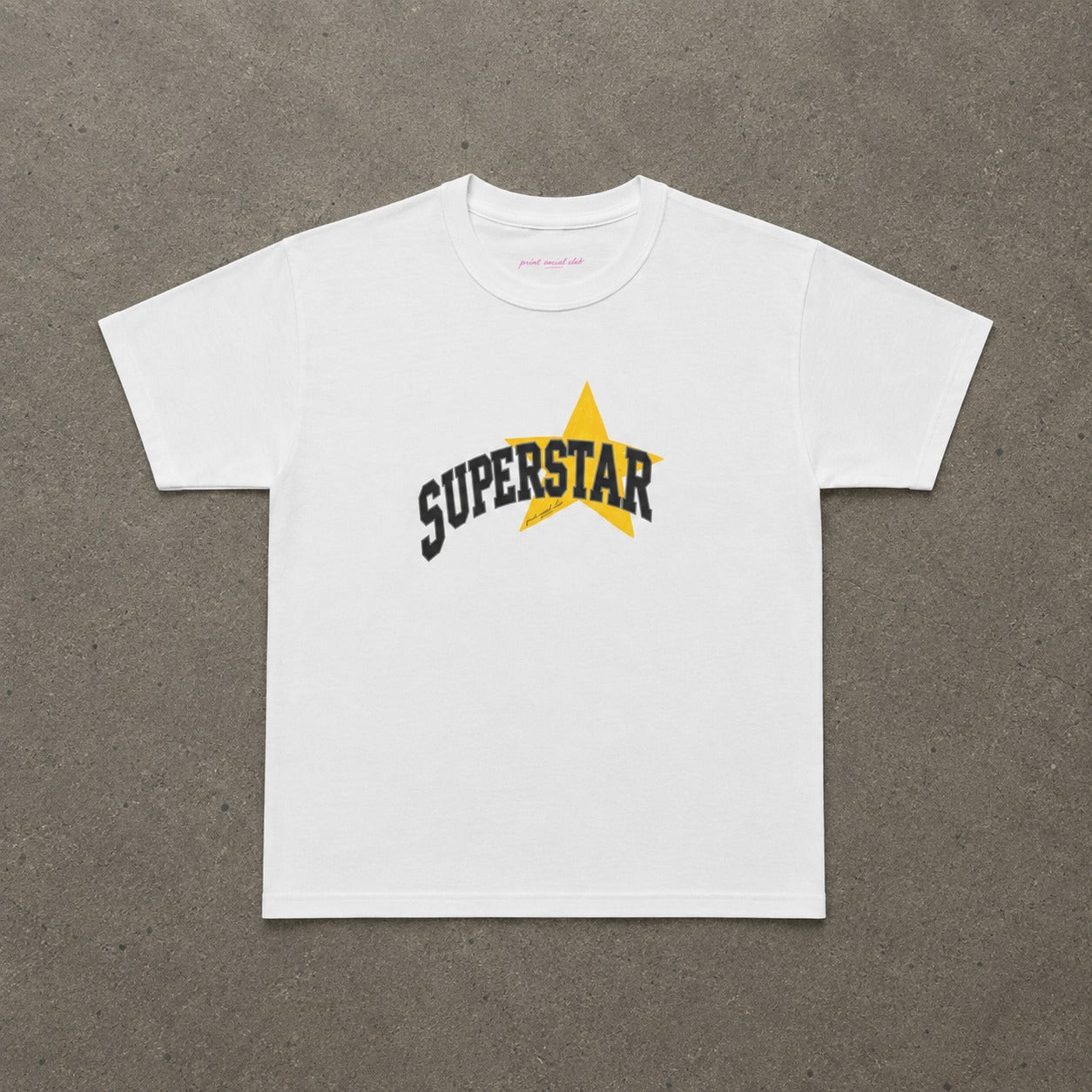 Superstar Baby Tee in White, flat lay