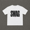 SWAG Baby Tee in White, flat lay