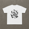 The Aftermath Baby Tee in White, flat lay