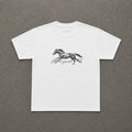The Horse Baby Tee in White, flat lay