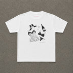 Too Much Champagne Baby Tee in White, flat lay