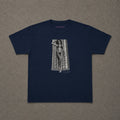 UV 11 Baby Tee in Navy, flat lay