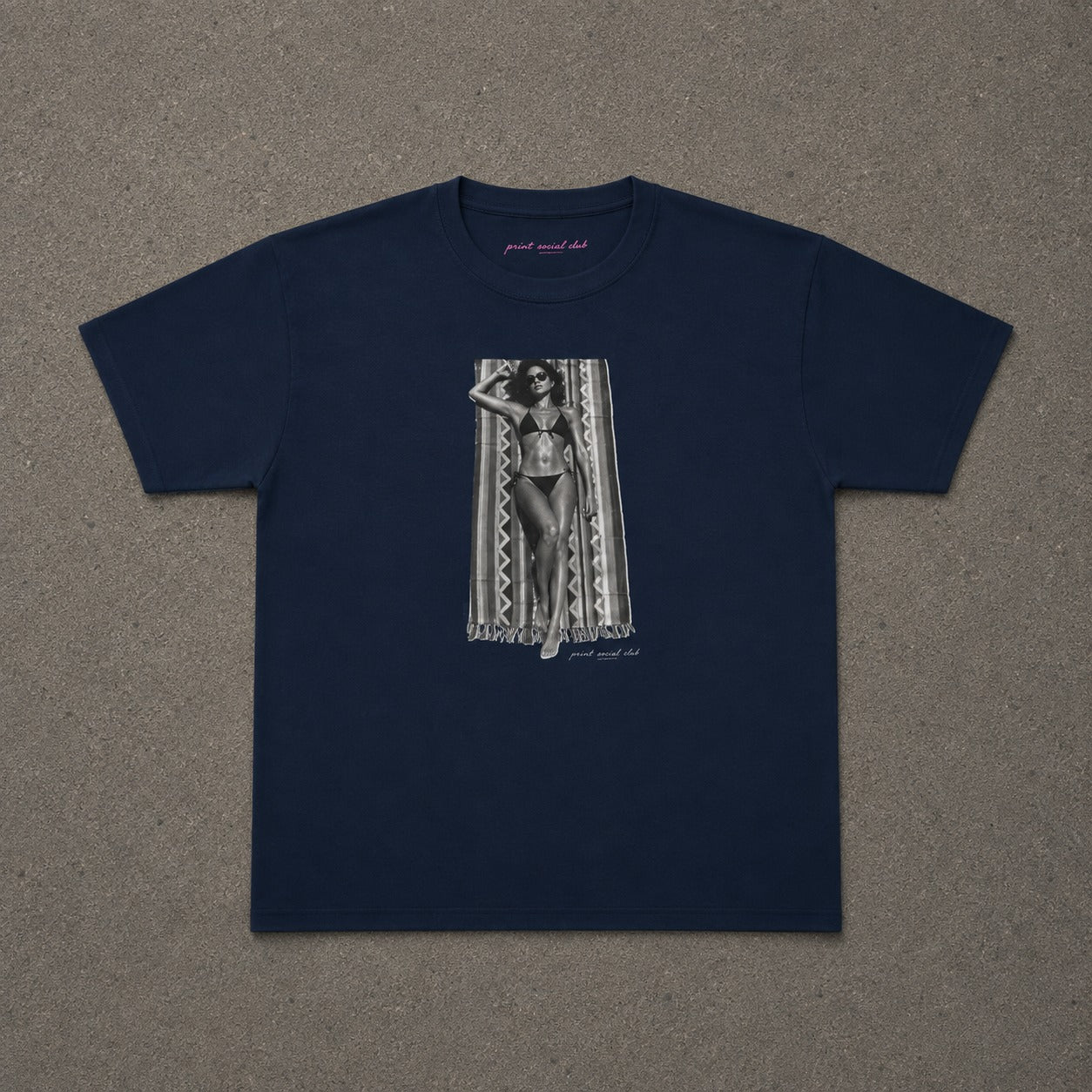 UV 11 Baby Tee in Navy, flat lay