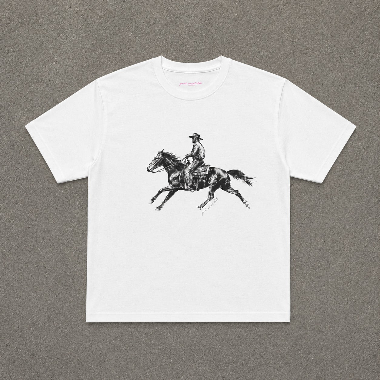 Wild West Baby Tee in White, flat lay