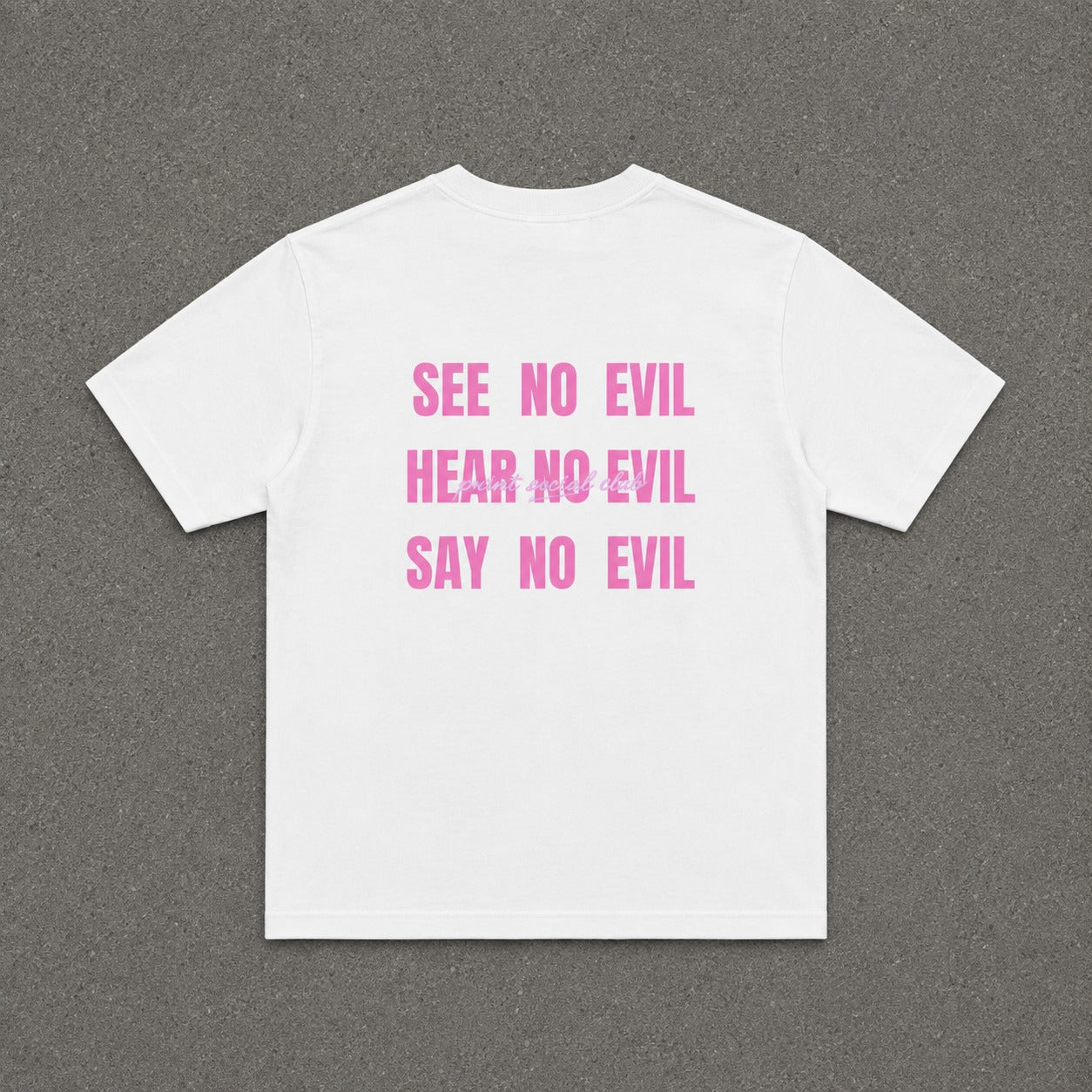 Wise Monkeys Baby Tee - double sided in White, flat lay