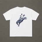 Yeehaw! Baby Tee in White, flat lay