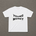 Young Money Baby Tee in White, flat lay